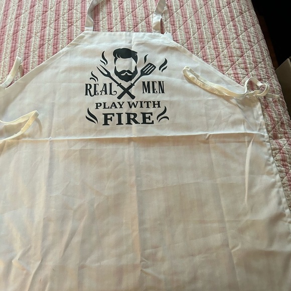 While Apron - real men play with fire- man cave- Father’s Day- Christmas - Picture 1 of 6